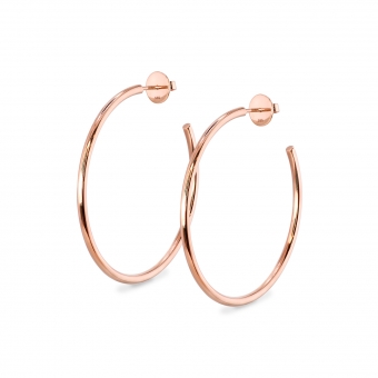 Hollow Hoop Stud Earrings 38mm Inner Diameter 