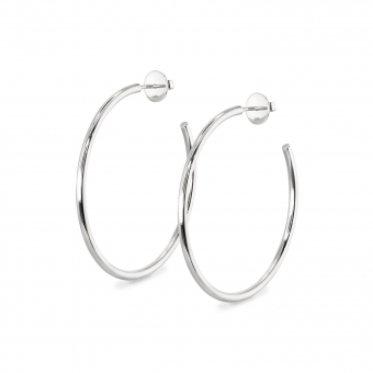 Hollow Hoop Stud Earrings 38mm Inner Diameter 