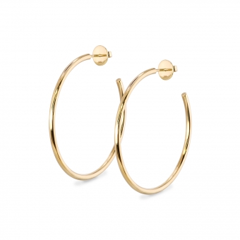 Hollow Hoop Stud Earrings 38mm Inner Diameter 