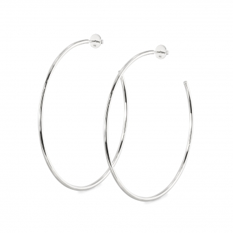 Hollow Hoop Stud Earrings 68mm Inner Diameter 