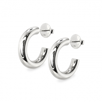 Chunky Hollow Hoop Stud Earrings 12mm Inner Diameter