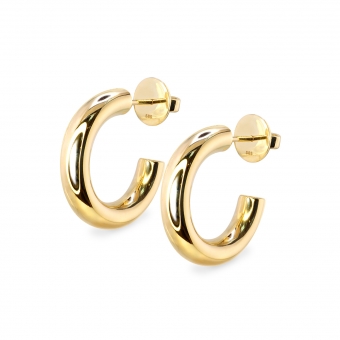 Chunky Hollow Hoop Stud Earrings 12mm Inner Diameter