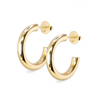 Chunky Hollow Hoop Stud Earrings 16mm Inner Diameter