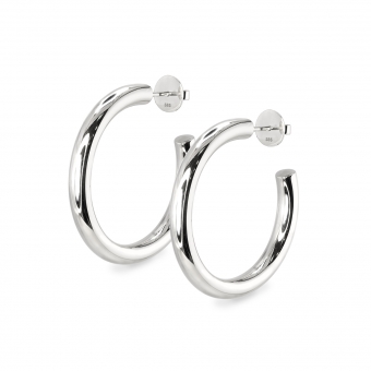 Chunky Hollow Hoop Stud Earrings 25mm Inner Diameter Chunky Hollow Hoop Stud Earrings 25mm Inner Diameter