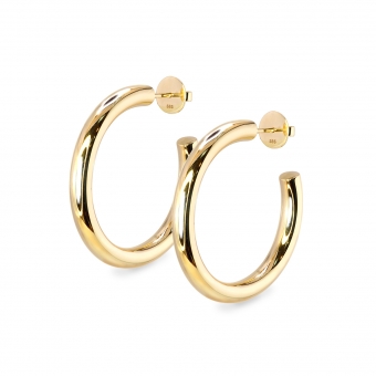 Chunky Hollow Hoop Stud Earrings 25mm Inner Diameter