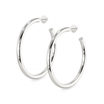 Chunky Hollow Hoop Stud Earrings 45mm Inner Diameter