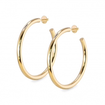 Chunky Hollow Hoop Stud Earrings 45mm Inner Diameter