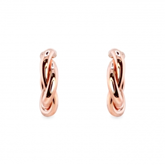 Thick Twist Hollow Hoop Stud Earrings 12mm Inner Diameter