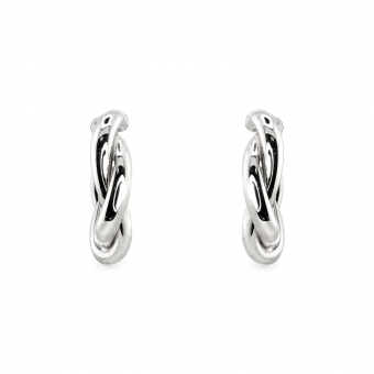 Thick Twist Hollow Hoop Stud Earrings 12mm Inner Diameter