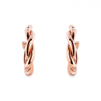 Thick Twist Hollow Hoop Stud Earrings 18mm Inner Diameter