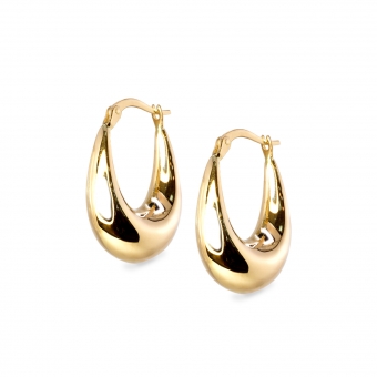 Small Hollow Drop Hoop Earrings