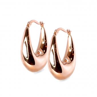 Bulky Hollow Drop Hoop Earrings