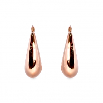 Bulky Hollow Drop Hoop Earrings