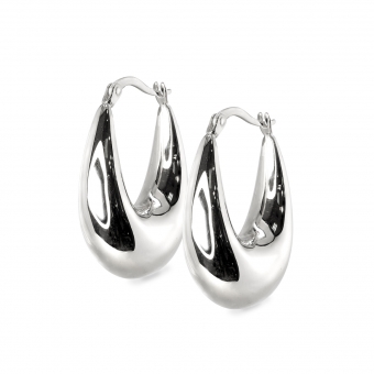 Bulky Hollow Drop Hoop Earrings