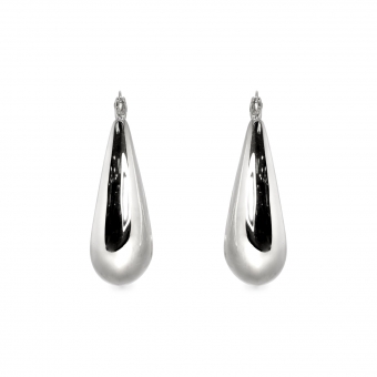 Bulky Hollow Drop Hoop Earrings