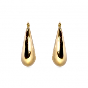 Bulky Hollow Drop Hoop Earrings Bulky Hollow Drop Hoop Earrings