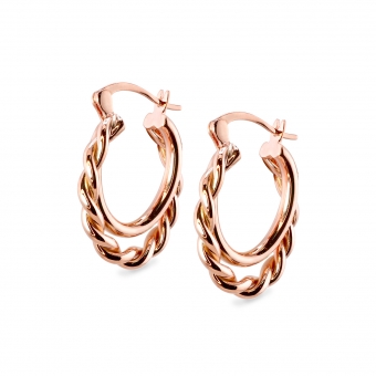 Little Hollow Double Interlock Classic & Twist Hoop Earrings