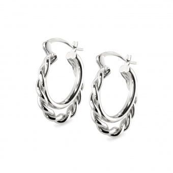 Little Hollow Double Interlock Classic & Twist Hoop Earrings