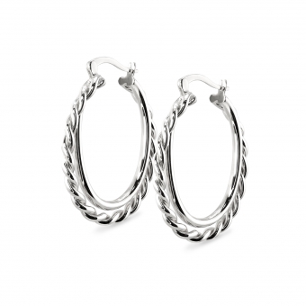 Hollow Double Interlock Classic & Twist Hoop Earrings