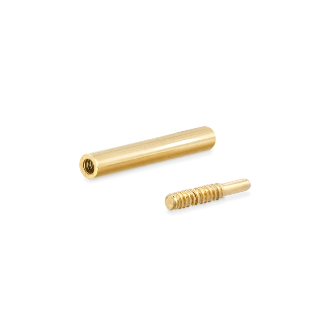 Gold Screw + Internal Threading Tube Set, Basic Piercing Parts