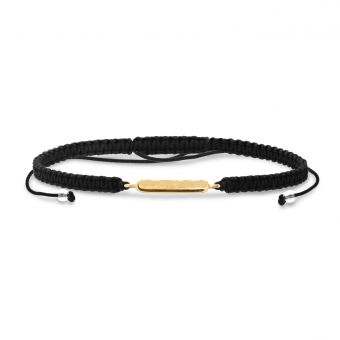 Solid Gold Curve Bar Macramé Bracelet
