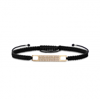 Plate Tag Macramé Bracelet with 36 Diamonds