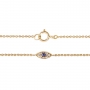 Solid Gold Evil Eye Chain Diamonds and Sapphire Bracelet 