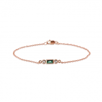 Rounds and Baguette Gemstone Chain Bracelet