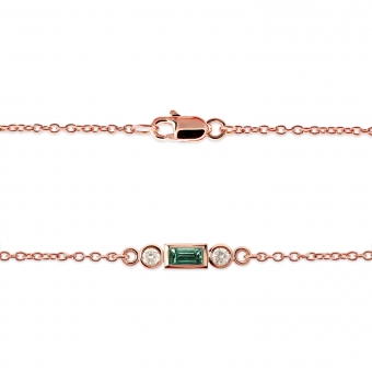 Rounds and Baguette Gemstone Chain Bracelet