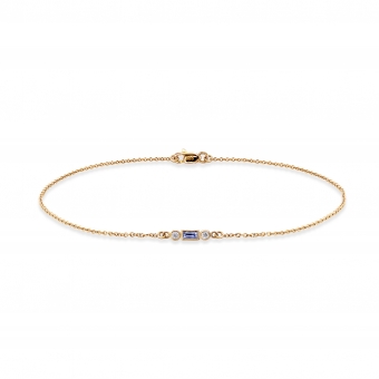 Rounds and Baguette Gemstone Chain Bracelet