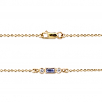 Rounds and Baguette Gemstone Chain Bracelet