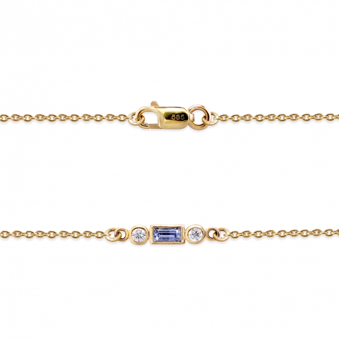 Rounds and Baguette Gemstone Chain Bracelet