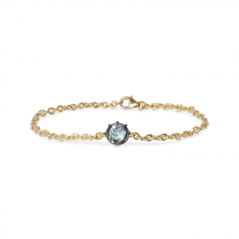 Gemstone Illusion Prong Chain Bracelet