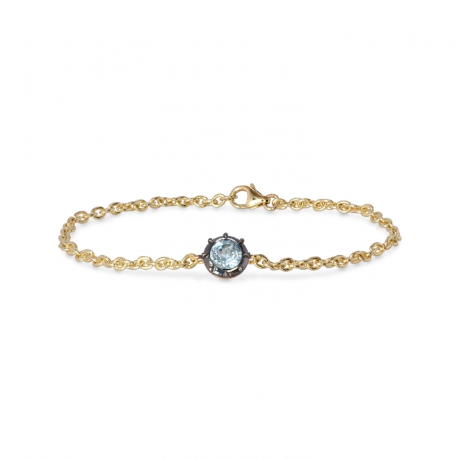 Gemstone Illusion Prong Chain Bracelet
