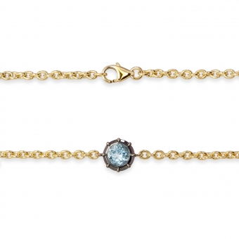 Gemstone Illusion Prong Chain Bracelet
