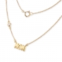 Gold MOM Letter Necklace with Diamond