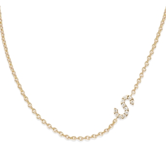 S Diamonds Letter Shape Chain Necklace