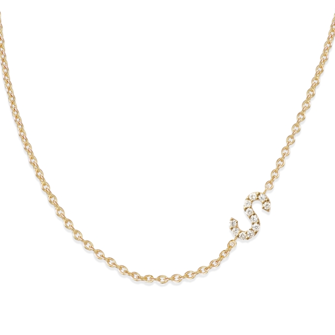 S Diamonds Letter Shape Chain Necklace