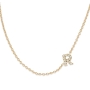 R Diamonds Letter Shape Chain Necklace