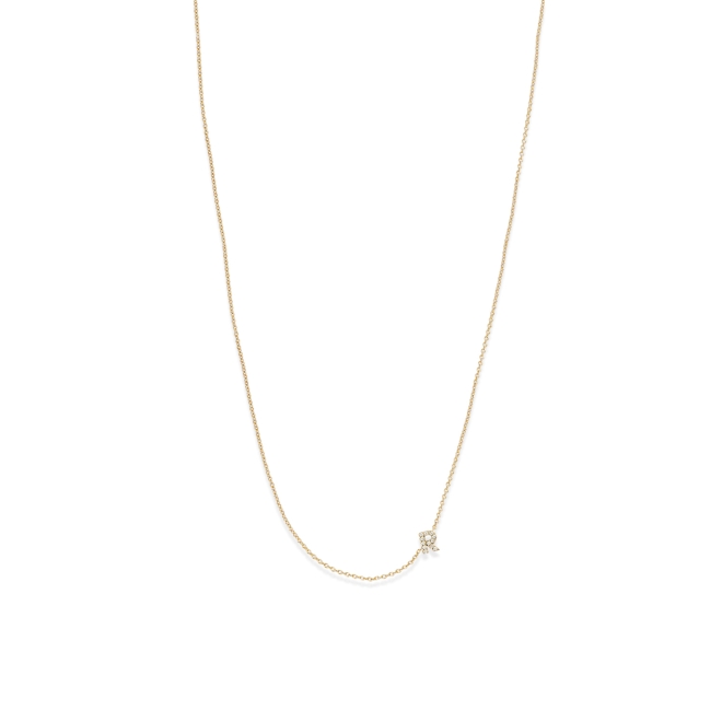R Diamonds Letter Shape Chain Necklace