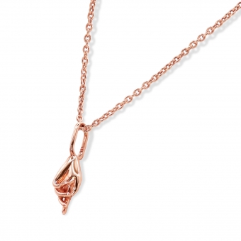 Solid Gold Pointing Hand Necklace