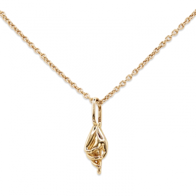 Solid Gold Pointing Hand Necklace