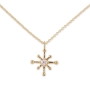 Gold Star Shape Necklace with Solitaire Gemstone