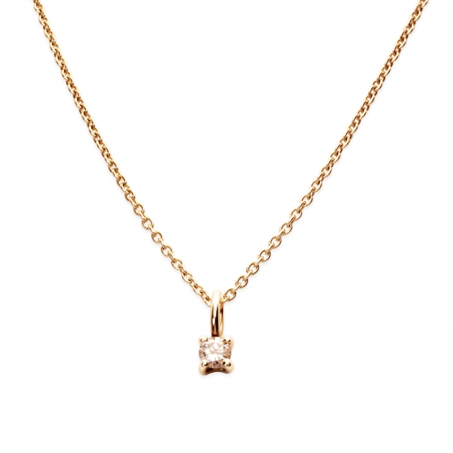 Gold Necklace with 2.5mm Solitaire Gemstone