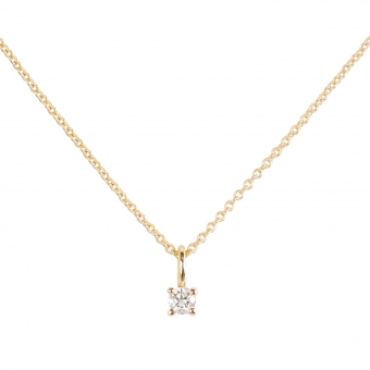 Gold Necklace with 2.5mm Solitaire Gemstone