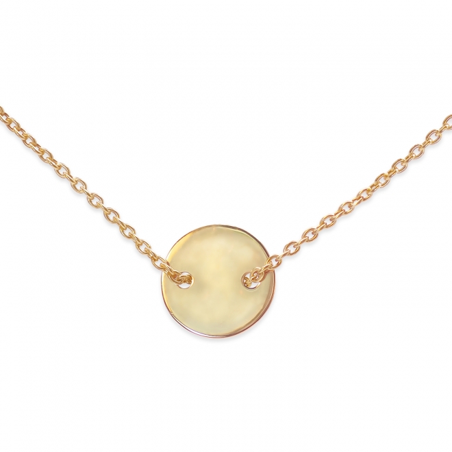 Gold 10mm Disk Necklace