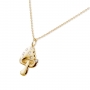 Gold Mushroom with Diamonds Necklace