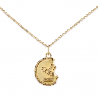 Gold Coin Bit Shape Necklace