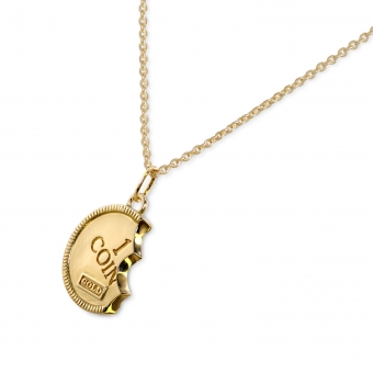 Gold Coin Bit Shape Necklace