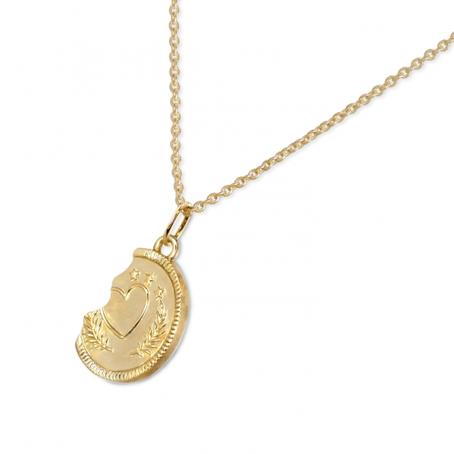 Gold Coin Bit Shape Necklace